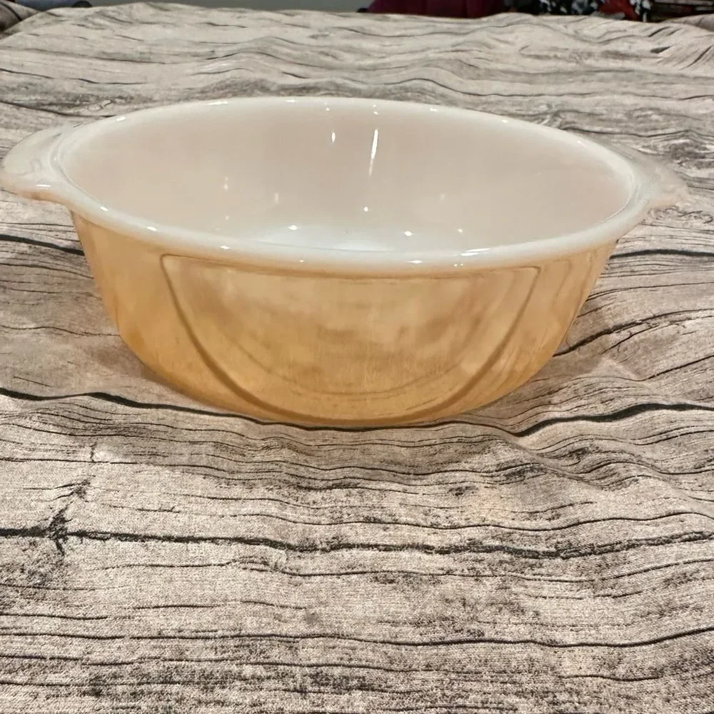 10” Vintage Antique Fireking Carnival Glass Casserole Dish; Pristine Condition
